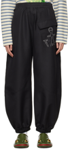 Jw Anderson Elasticated Nylon Pant With Functional Pockets In 999 Black