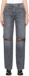 JW ANDERSON GRAY CUTOUT JEANS