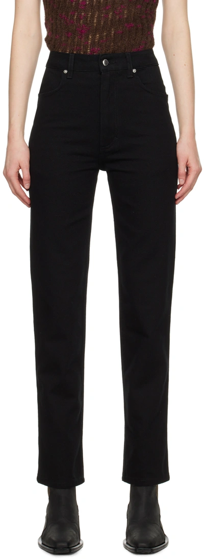 Eckhaus Latta Black Straight-leg Jeans In Almost Black