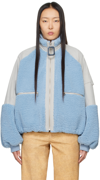 Jw Anderson Colour-block Fleece-textured Jacket In 804 Light Blue