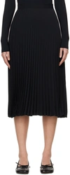 MM6 MAISON MARGIELA BLACK PLEATED MIDI SKIRT