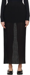 Mm6 Maison Margiela Black Sheer Maxi Skirt In 900 Black