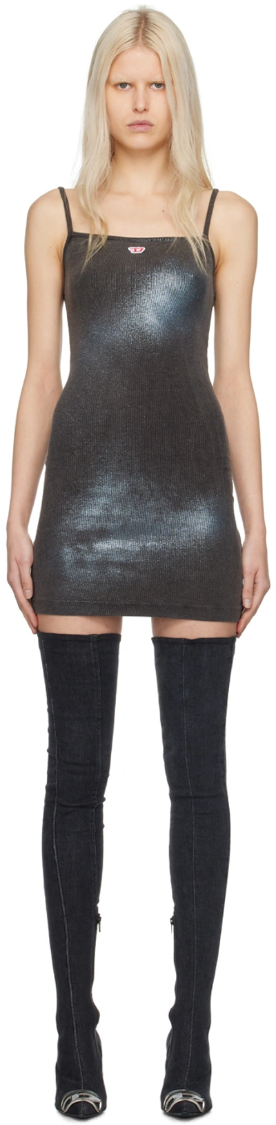 Diesel D-hopy-n2 Ribbed-knit Minidress In Black