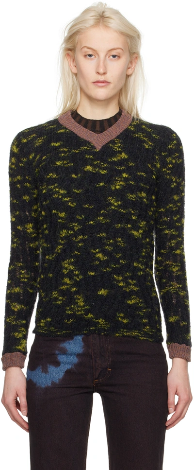 Eckhaus Latta Green Plume Sweater In Celestial