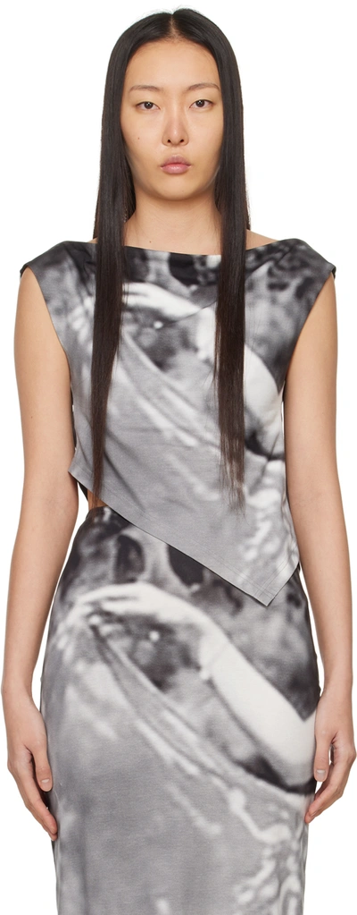 Elliss Ssense Exclusive Gray Float Tank Top In Print Multi