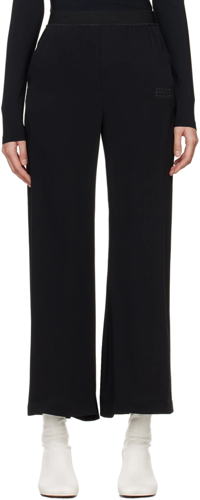 Mm6 Maison Margiela Black Embroidered Trousers In 900 Black