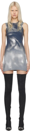 DIESEL BLUE & GRAY M-IDONY MINIDRESS