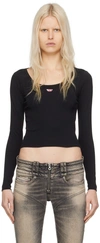 Diesel Long-sleeve Top With Embroidered D Patch In 9xx
