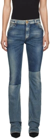 BALMAIN BLUE WESTERN BOOTCUT JEANS