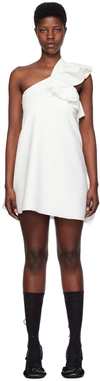Msgm Off-white Ruffled Minidress In 02 Off White