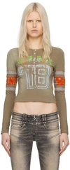 Diesel Khaki T-uncusl Long Sleeve T-shirt In 7dh