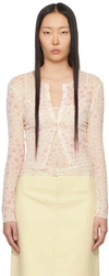 SANDY LIANG WHITE & PINK CURRY CARDIGAN
