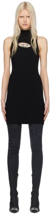Diesel M-onerva Knitted Sleeveless Mini Dress In Black
