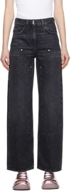 GIVENCHY BLACK REINFORCED PANEL JEANS