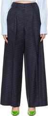 JW ANDERSON NAVY SIDE PANEL TROUSERS