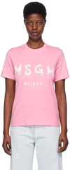Msgm T-shirt Con Logo In 12 Pink