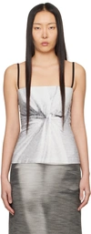 Elliss Gray Twist Tank Top In Print Multi