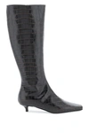 TOTÊME THE SLIM KNEE HIGH BOOTS IN CROCODILE EFFECT LEATHER
