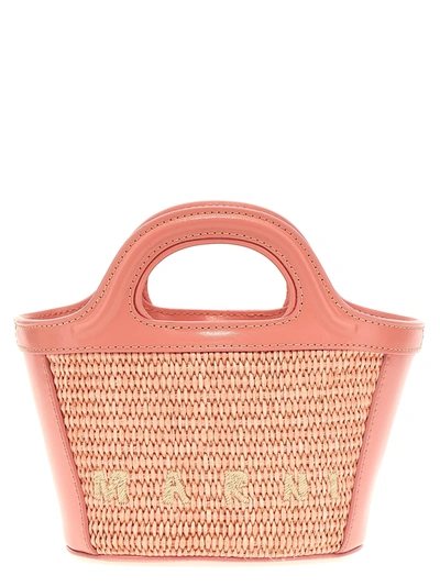 Marni Tropicalia Micro Hand Bag In Rose-pink Silver