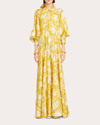 Isla And White Eulalia Dress In Palm Beach In Yellow