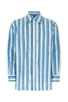 Bottega Veneta Swimmers Printed Light Cotton Shirt In Admiralblue
