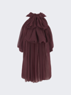 Saint Laurent Sheer-bluse In Bordeaux Fonce