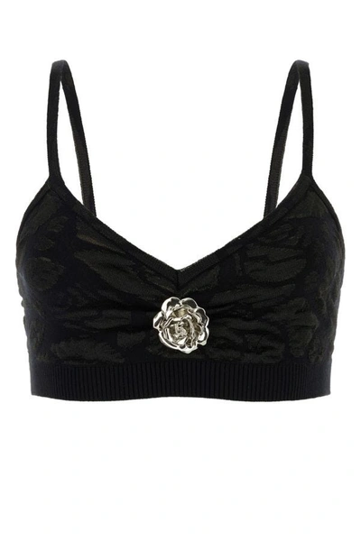 Blumarine Woman Black Polyester Blend Crop Top