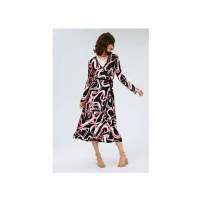 Diane Von Furstenberg Anika Celebration Wrap Dress Size: 14, Col: Blac In Multi