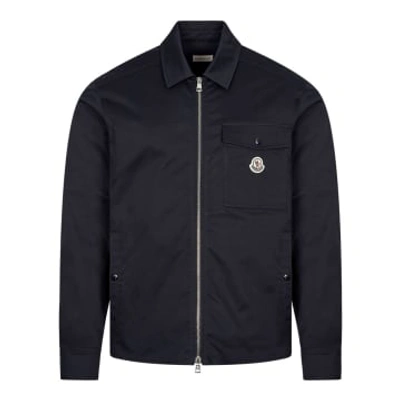 Moncler Zipped Overshirt In Blue