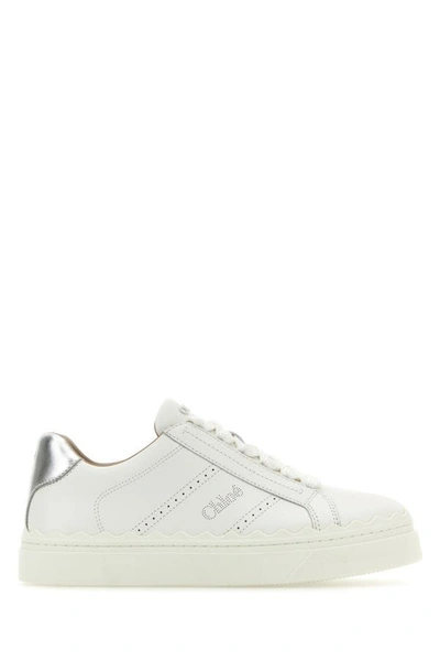 Chloé Chloe Woman White Leather Lauren Sneakers