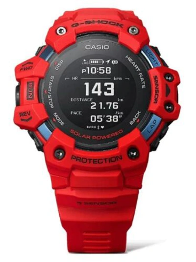 Pre-owned Casio G-shock Gbd-h1000-4a G-squad Series Red/black Gbdh1000