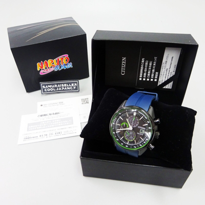 Pre-owned Citizen X Naruto Limited Collaboration Kakashi Ca0597-24e Eco-drive Men Watch