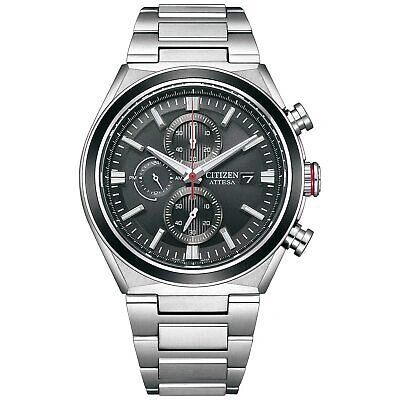 Pre-owned Citizen Attesa Eco-drive Ca0836-68e Solar Men Watch Titanium Chronograph