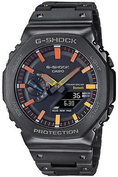 Pre-owned Casio G-shock Gm-b2100bpc-1ajf Rainbow X Black Men Watch Stainless Steel