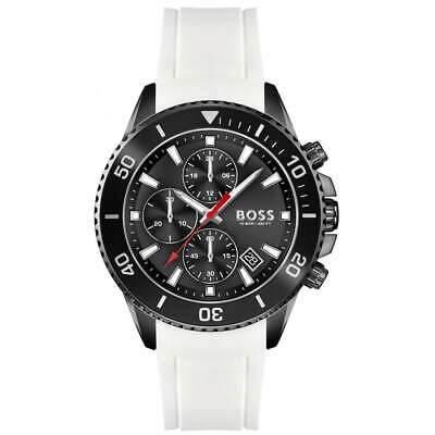 Pre-owned Hugo Boss White Mens Chronograph Watch Admiral 1513966