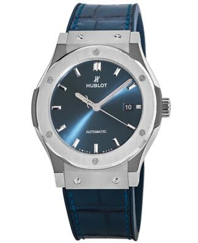 Pre-owned Hublot Classic Fusion Automatic 42mm Blue Dial Men's Watch 542.nx.7170.lr