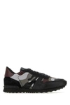 VALENTINO GARAVANI VALENTINO GARAVANI MAN EMBROIDERED FABRIC ROCKRUNNER CAMOUFLAGE SNEAKERS