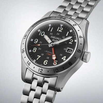 Pre-owned Seiko Psl  5 Sports Sbsc011 Field Sports Gmt Mechanical Automatic Watch 39.4mm