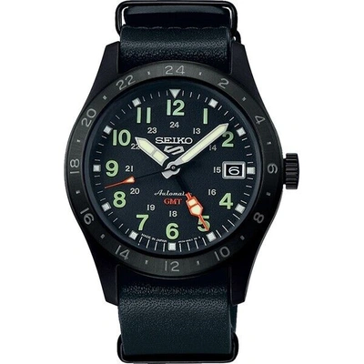 Pre-owned Seiko Psl  5 Sports Sbsc013 Field Sports Style Mechanical Gmt Men's Leather Band