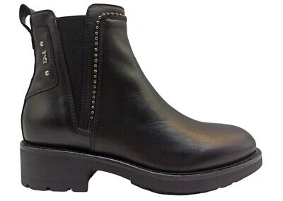 Pre-owned Nerogiardini Women's Ankle Boots  I205800d Velour Style __ Black