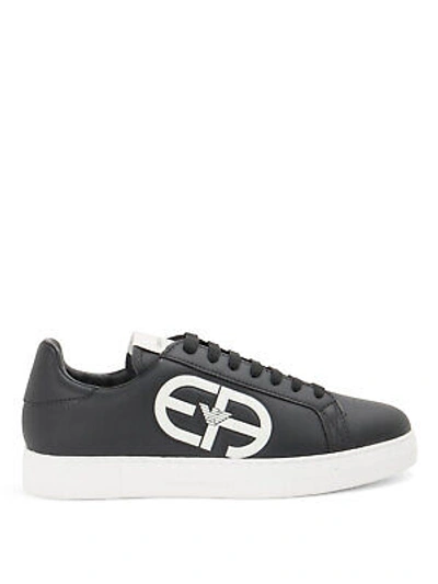 Pre-owned Emporio Armani Shoes Sneaker  Man Sz. Us 9,5 X4x540xm782 N814 Black