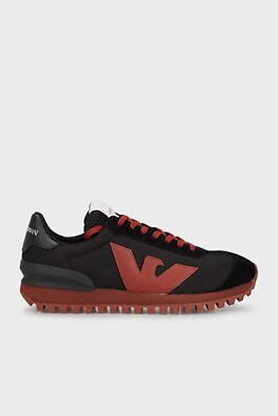 Pre-owned Emporio Armani Shoes Sneaker  Man Sz. Us 7 X4x583xn647 T430 Black