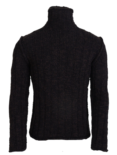 Pre-owned Dolce & Gabbana Sweater Brown Wool Knit Turtleneck Pullover It44/us34/xs 1300usd