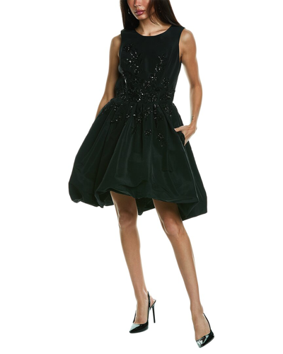 Pre-owned Carolina Herrera Bubble Silk A-line Dress Women's In Black