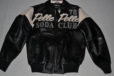 Pre-owned Pelle Pelle Authentic  Men's Leather Jacket Soda Club Cream Black All Sizes
