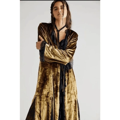 Pre-owned Free People Raveena Duster Size Xs. B-12 In Gold