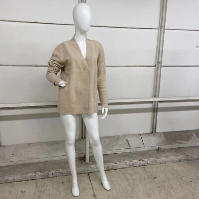 Pre-owned Dorothee Schumacher Cozy Silhouettes Cardigan Sweater Women's Size L In Beige