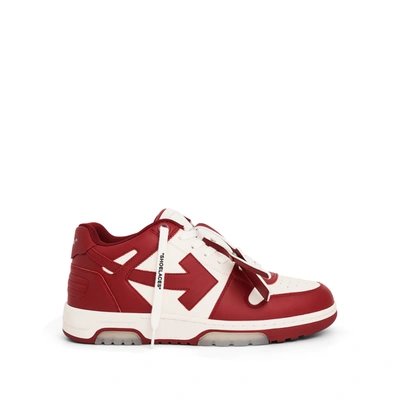 Off-white Out Of Office Leather Sneakers In Burgundy