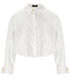 Elisabetta Franchi Weisses Popeline Crop-hemd In White