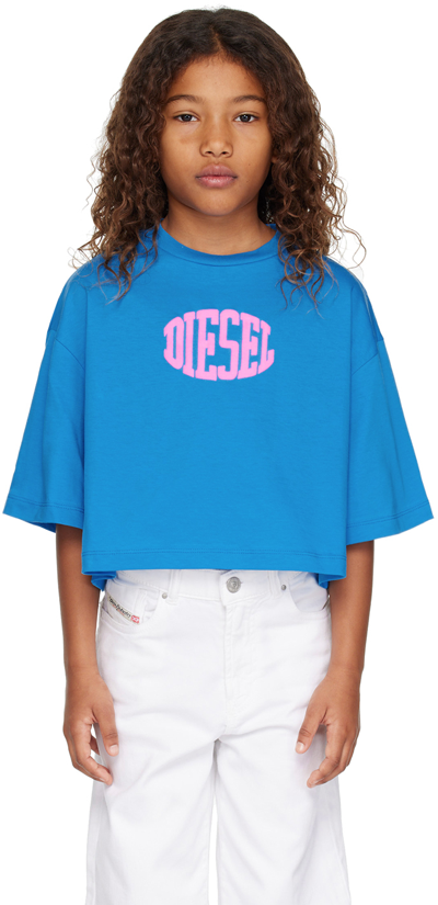 Diesel Kids Blue Printed T-shirt In K881